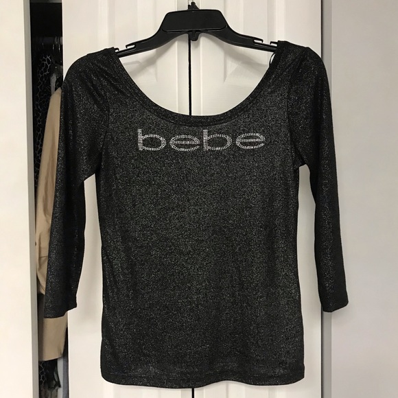 Shimmery Black BEBE Top - Picture 1 of 2